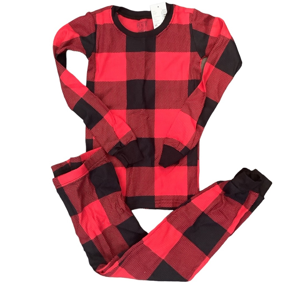 🎄NEW Kids red, black Buffalo plaid Christmas pajamas, 4T